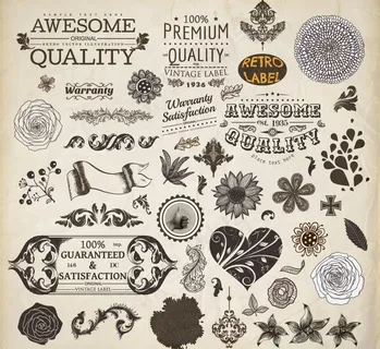 欧式花纹花朵装饰矢量图片