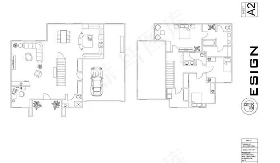 小房子的地板和家具的计划