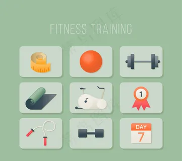 健身卡通矢量素材