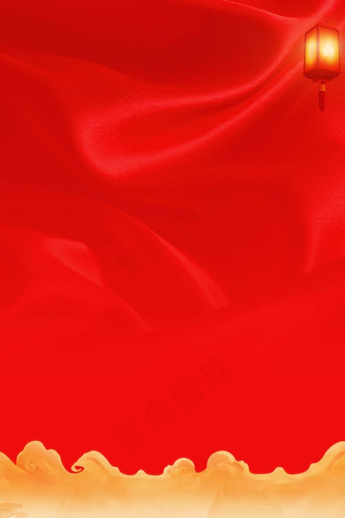 手绘灯笼红色背景