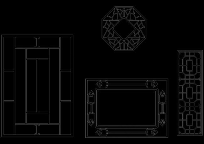 常用窗花类模块中式cad装饰设计