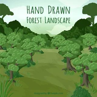 手绘景观全树背景