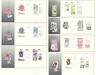 可爱童装吊牌纸卡图片