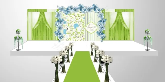 唯美婚礼花卉效果图psd模版下载