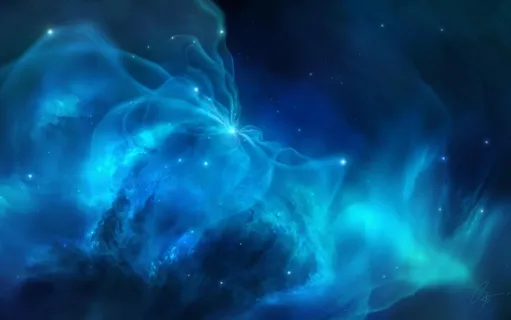 蓝色星云背景图