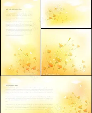 清新梦幻花纹矢量素材