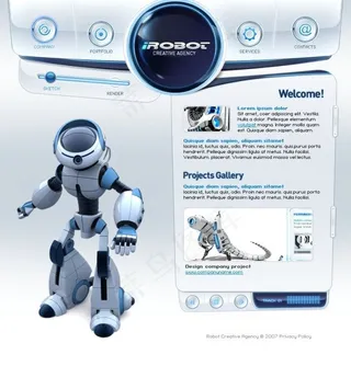 蓝色机器科技网站psd模板