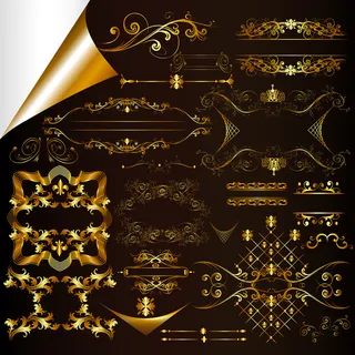 金色欧式花纹边框免扣素材