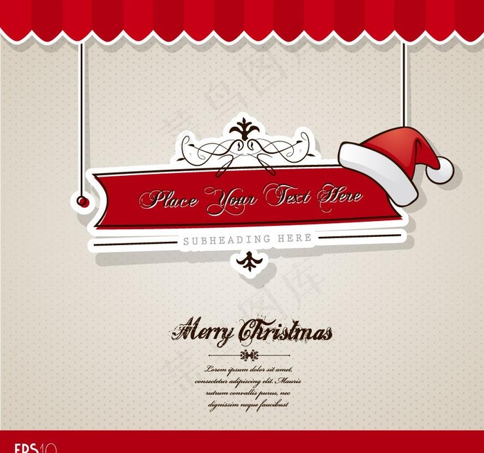 欧式花纹边框圣诞帽图片