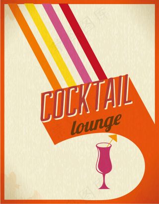 饮料杯和彩色线条背景图片