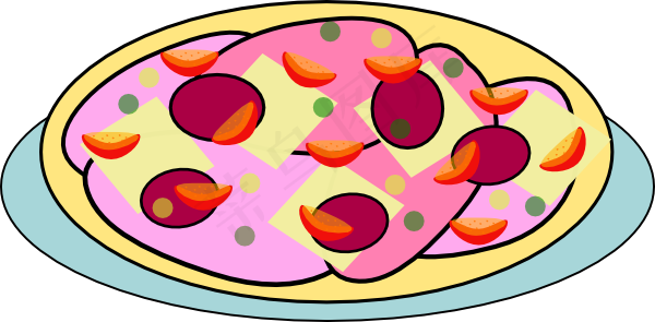 盘子上的剪贴画披萨