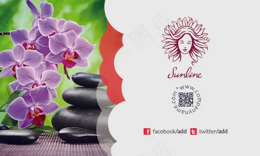 时尚高档美容spa行业名片图片