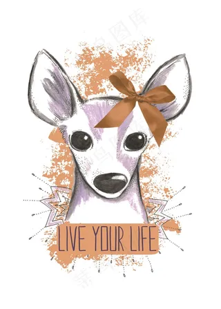 手绘卡通动物小狗