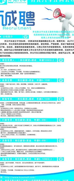 汽车招聘海报图片