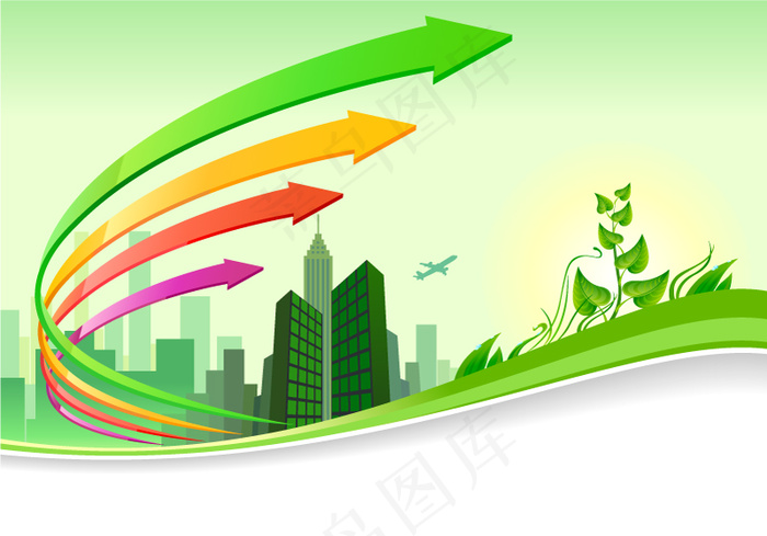 创意箭头自然背景矢量素材