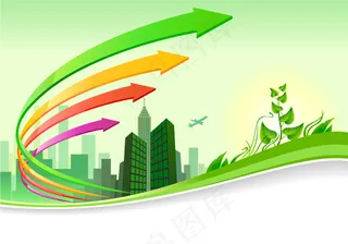 创意箭头自然背景矢量素材