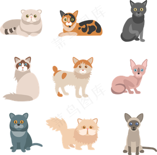 卡通宠物猫卡通宠物狗素材