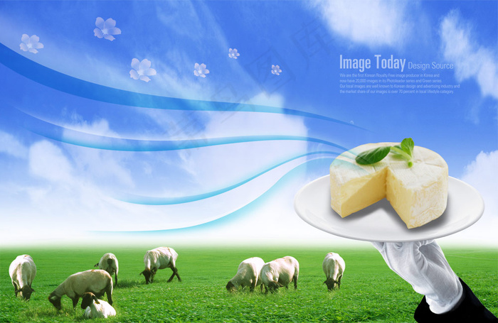 春天草原奶酪广告PSD分层素
