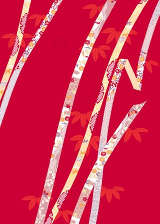 玫红衬彩条枫叶效果背景图