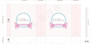 田园风格女装品牌手提袋展开平面图图...