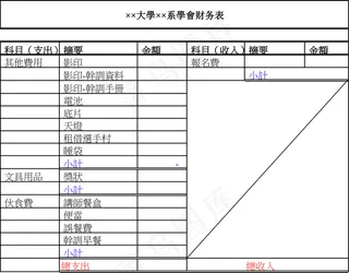 大學學會财务表
