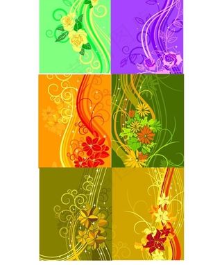 梦幻花纹背景矢量素材图