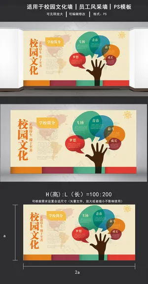 正德厚生校园文化墙