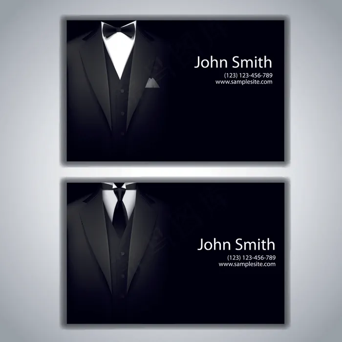 绅士服装设计的名片模板矢量素材01