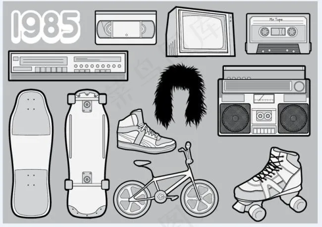 运动用品矢量素材ai矢量模版下载