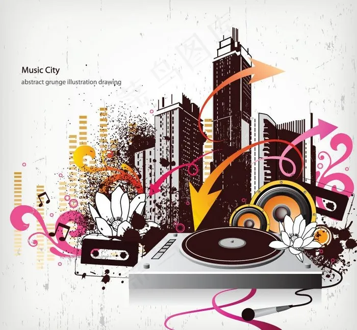 潮流音乐背景图片eps,ai矢量模版下载