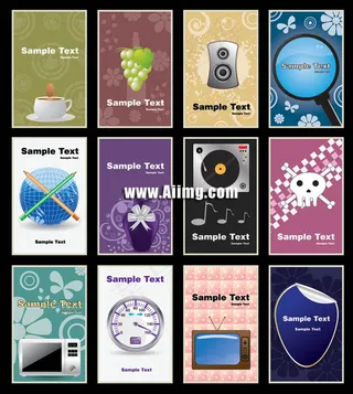 卡通类卡片背景矢量图