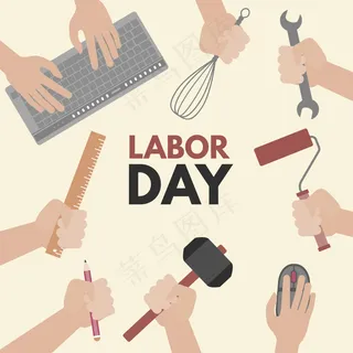 劳动日首饰背景与工具