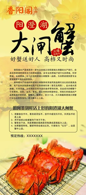 大闸蟹X展架 大闸蟹X展架