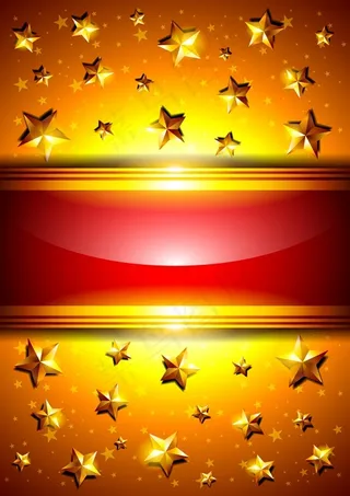 矢量华丽立体五角星背景素材