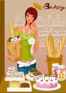 美女购买蛋糕点心 美女购买蛋糕点心