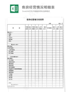 客房经营情况明细表