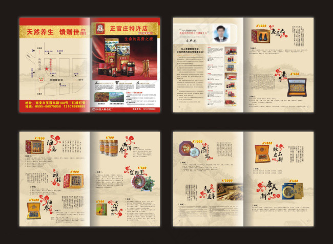 参茸行中国风画册(426X288)cdr矢量模版下载