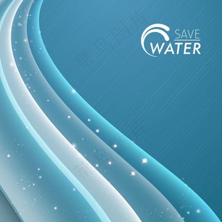 摘要背景与美丽的波浪和太阳光与节约...