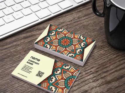 最新高端大气复古花纹民族风名片设计