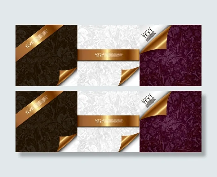 精美底纹与卷角——矢量素材eps,ai矢量模版下载