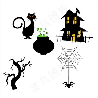 简单绘制万圣节元素矢量素材