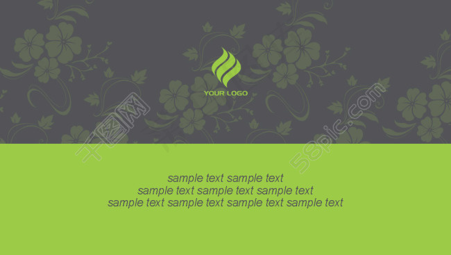 简洁风格绿色名片设计模版分层PSD