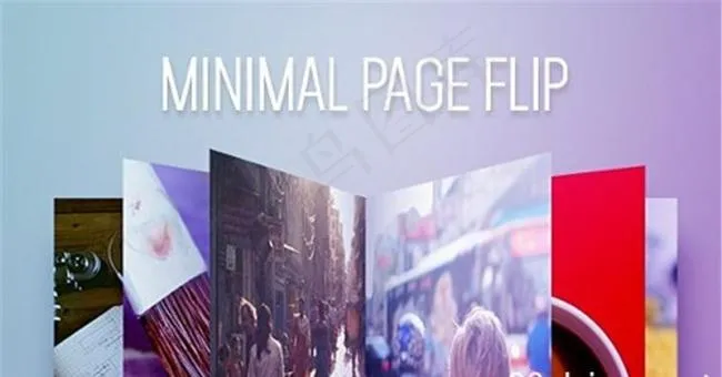 简洁的图片反转动画展示AE模版