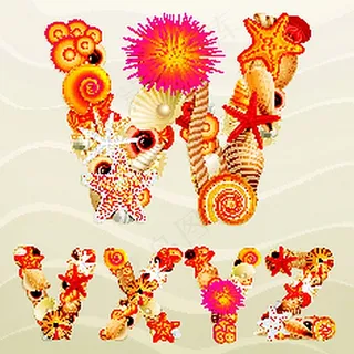 沙滩上的英文字母