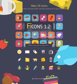 精美扁平图标集合PSD分层素材