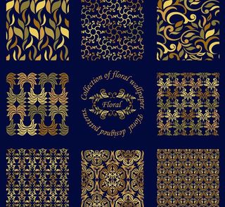 金黄色欧式花纹背景图片