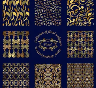 金黄色欧式花纹背景图片