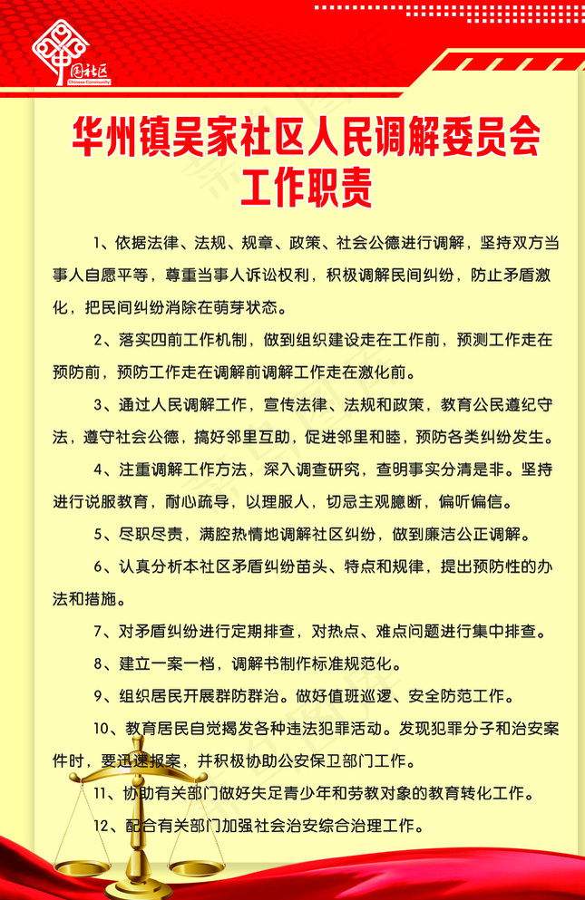 调解委员会工作职责图片psd模版下载