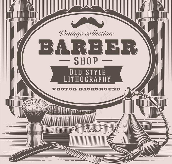 欧式理发店背景图片