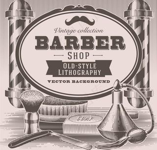 欧式理发店背景图片